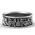 thumbnail image 2 of Huitan vikingo mitología nórdica lobo gigante hombres anillo defensa tótem Lobo moda Hip Hop Rock Unisex dedo anillo Punk regalo Tan Jianjun unisex, 2 of 2