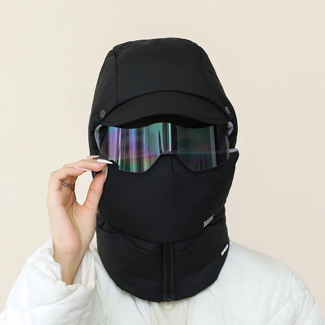 Windproof Full Cover Outdoor Riding Hat With Glasses Winter Windproof Full Cover Hat Bomber Hats