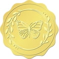 thumbnail image 1 of 408 pegatinas de mariposa doradas para certificados, sellos en relieve de 5 cm, etiquetas autoadhesivas vintage para sobres., 1 of 9