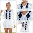 thumbnail image 5 of Women’s Colorblock Golf Polo Shirt Long Sleeve Collared V-Neck Quick Dry Tennis Top with UV Protection, 5 of 5