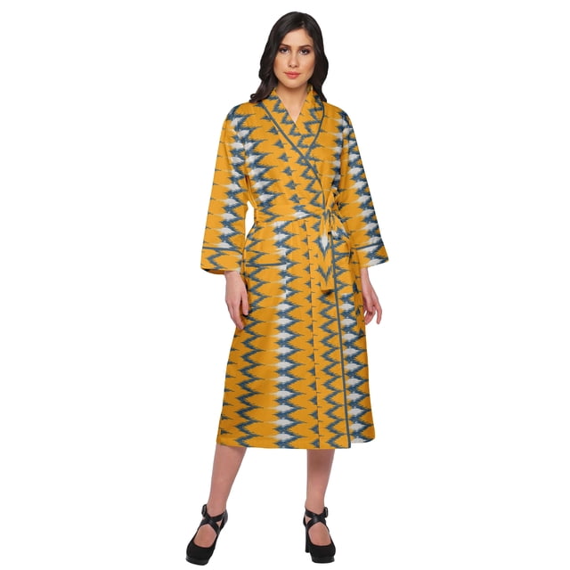 Moomaya Printed Robe For Girls Cotton Bathrobes For Women Wrap Dressing Gown