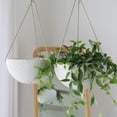thumbnail image 5 of 10 Inch Hanging Planters for Indoor Plants, Outdoor Garden Planter Pots, White, Honeycomb, Set of 2, 5 of 12