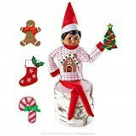 the elf on the shelf boy sweater set - one sweater with 5 attachable decals - dress your elf 5 different ways