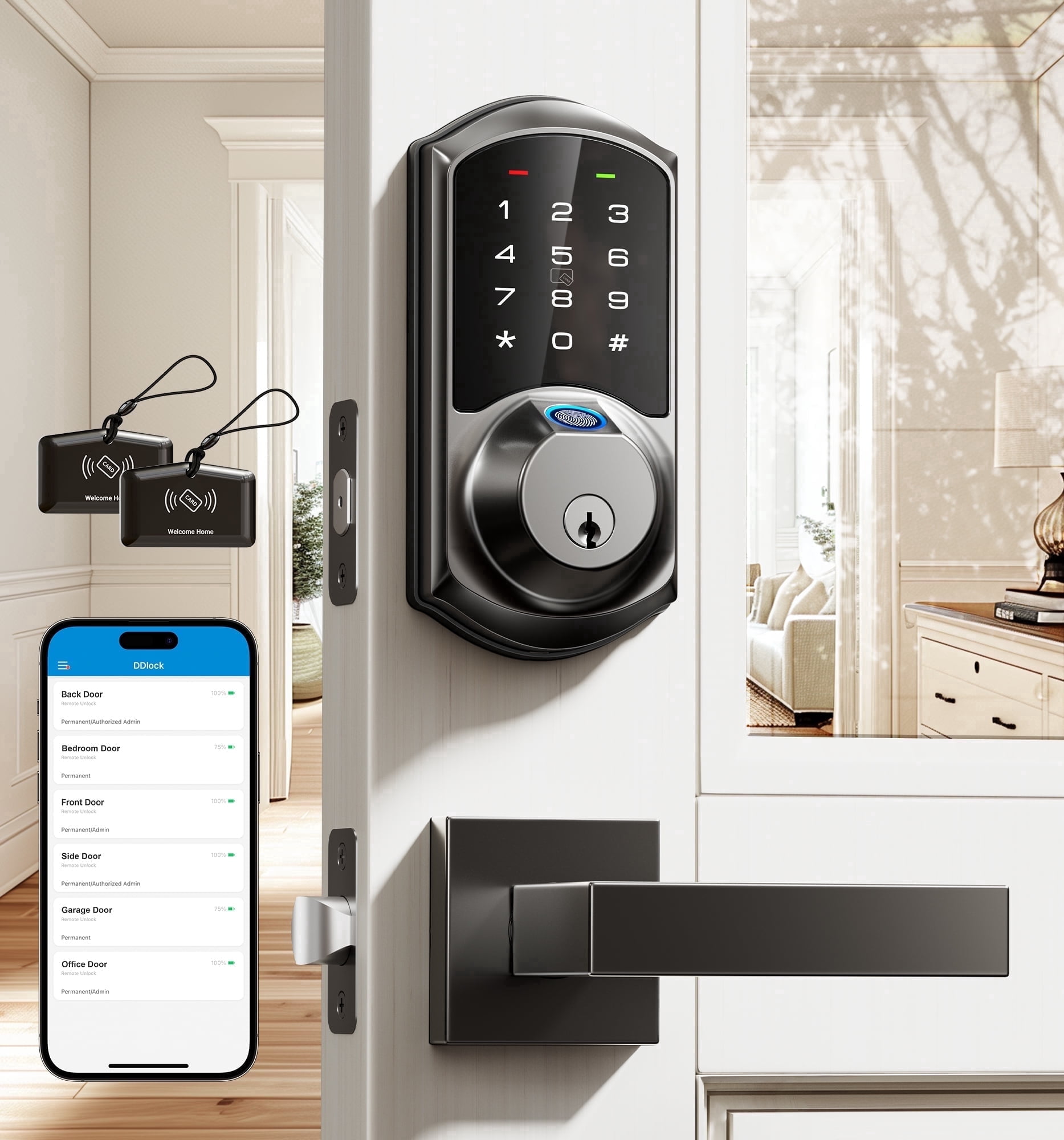 Serrure Intelligente Kwikset Aura Bluetooth – Clavier, Nickel Satiné, SmartKey, 99420
