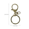 thumbnail image 4 of 2 Pcs Anneau de Clé Classique Long Plaqué Fermoir Mousqueton Chaîne de Crochet de Clé, 4 of 7