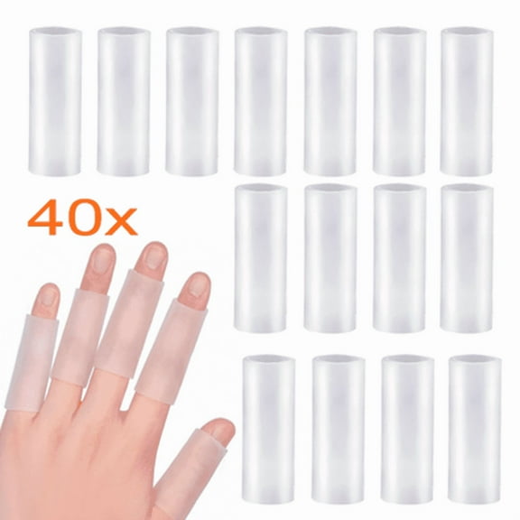 40 PCS Gel Finger Sleeve Protectors, Trigger Finger Pain Silicone Finger Sleeve Cushions and Protects Provide Relief for Finger Cracking, Corns, Blisters, and Calluses Protect