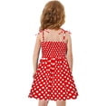thumbnail image 2 of LEEy-world Robes pour Filles Robe Sans Manches pour Enfants Imprimés Unis Robe de Plage Boutons Robes de Fête Ensemble Robe Princesse Bandeau, Rouge, 2 of 5
