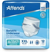 Attends Bariatric Underwear, Incontinence Underwear Heavy Absorbency, XXL, 12 Count