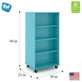 thumbnail image 2 of Tot Mate Open Double Sided 4 Tier Mobile Bookshelf, Classroom Furniture, Teal, 30"W x 23"D x 60"H, 2 of 5