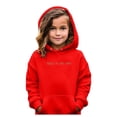 thumbnail image 2 of Otqutp Kids Warm Winter Jackets Loves You Hoodies for Girls Letter Print Sweatshirt Oversized Long Sleeve Pullover Top Children Lightweight Tops(Red,9-10 Years), 2 of 6