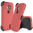 thumbnail image 4 of for 5.7" Motorola G6 Play Belt Clip Holster Kickstands Hybrid Shock Armor Bumper Phone Case Red, 4 of 4