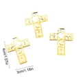 thumbnail image 3 of Cinvoph 3pcs Metal Cross Pendant Hollow Ornament Churchs Supplies Easter Crafts Desktop Decoration Ornaments Idear Gift 1.5"x1.2" B#Gold, 3 of 7