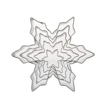 

5pcs Christmas Snowflake Cutter Cookies Stainless Steel Fondant Cake Pastry Mould DIY Baking Tool