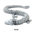 thumbnail image 2 of Transemion Plastic Exquisite Delicate 3D Printed Articulated Dragon Model For Collectors Suitable For Any silver 30CM, 2 of 6