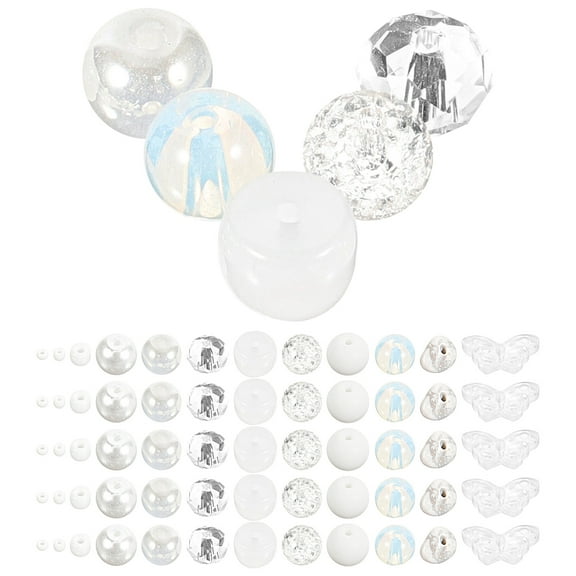 FRCOLOR White Glass Beads for Jewelry Making Craft Bulk Round Spacer Beads Delicate DIY Use 0.2 Inch