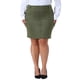 thumbnail image 1 of Falda de moda mini ajustada de ante sintético con botones laterales para mujeres de tallas grandes GRACE & GRANDEUR 2X verde ejército, 1 of 1