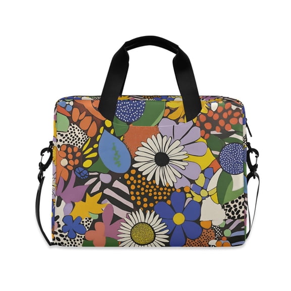 FORMRS 16" Laptop Bag Carrying Sleeve Case with Handle Travel Shoulder Briefcase, Blue Floral