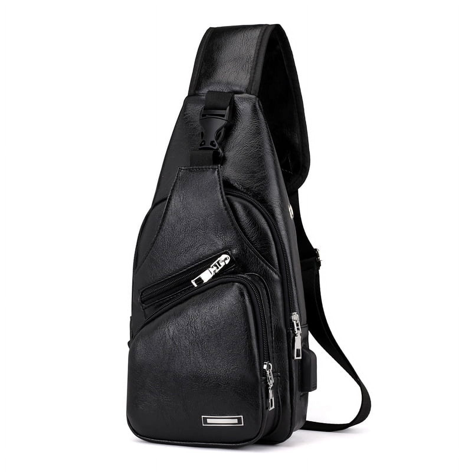 Men's Bag Casual PU Leather Crossbody Bag Waterproof Large Capacity Shoulder  Messenger Bag