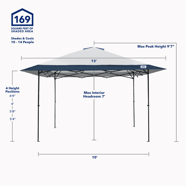 E-Z UP 13x13 ONE-UP Instant Canopy Tent – Pop Up Outdoor Shade