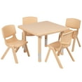 thumbnail image 2 of Flash Furniture 24" Square Natural Plastic Height Adjustable Activity Table Set with 4 Chairs, 2 of 10