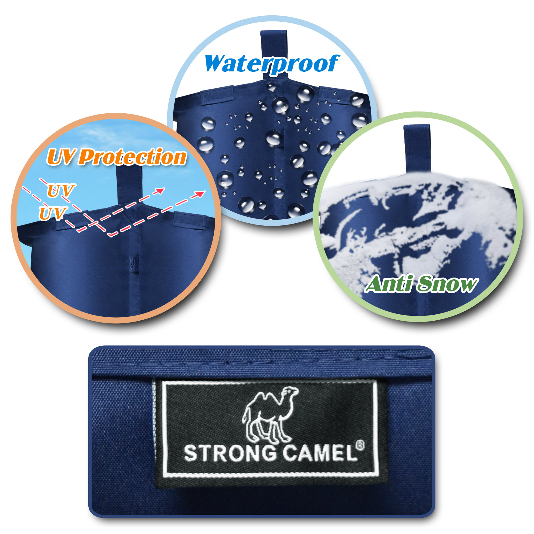 Sunrise 4 PC Weight Bag for Outdoor Patio Pop Up Canopy Wedding Party Tent (Blue)