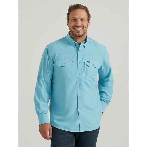 Wrangler Men's Solid Long Sleeve Button-Down Performance Western Shirt - 112333317