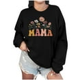 thumbnail image 1 of Culottes pour Femmes Femmes Manches Longues Chandails Mama Col Rond Chandail Ample Léger Blouse Hauts S Noir, 1 of 7
