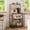 Rustic Brown without Power Outlet, variant on Tomnk Baker's Rack with Power Outlet, Rustic Brown Microwave Stand, 4-Tier Kitchen Storage Shelf with Mug Holder and Metal Mesh Basket, 23.6"L x 13"W x 49.2"H