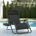thumbnail image 3 of Best Choice Products 30" Extra Wide Folding Zero Gravity Patio Lounge Chair w/Adjustable Canopy Shade - Black, 3 of 9