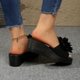 thumbnail image 5 of Shrysg Women's Peep Toe Wedge Slippers Lightweight Non-Slip Comfort Summer Party Beach Sandals Black, 5 of 9