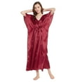 thumbnail image 2 of Gypsie Blu Satin Silk Kaftan for Women Sleepwear Maxi Dress Adjustable Nightgown Plus Size Kimono Sleeve Ladies Caftan Online, 2 of 7