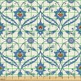 thumbnail image 2 of Ambesonne Traditional Fabric by the Yard Upholstery, Ottoman Style Pattern, 10 Yards, Dark Ceil Blue and Redwood, 2 of 5