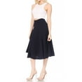 thumbnail image 4 of Moa Collection Women's Solid Flared Lightweight Elastic High Waist Long Midi A-line Skirt, 4 of 6