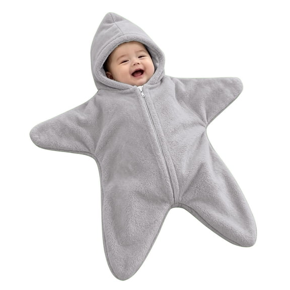 Takafot Baby Starfish Onesie Halloween Zipper Hooded Star Suit Newborn Outfit Newborn Picture Outfit for Halloween Christmas Festival and Baby Party Dressing‑Up