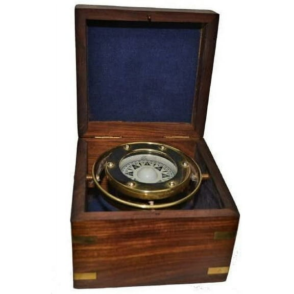 B24 BR48402 Brass Boxed Gimbled Compass by IOTC