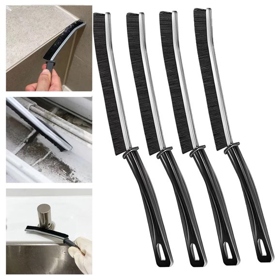 Lugackme Crevice Cleaning Brush 4 Pcs,  Multifunctional Gap Cleaning Brush Tool, Bathroom Gap Brush, Grout Cleaner Brush Hard Bristle Crevice Cleaning Brush
