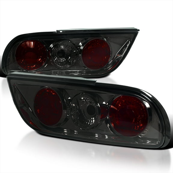 Spec-D Tuning Smoke Lens Tail Lights Compatible with 1989-1994 Nissan 240SX S13 Hatchback, Left   Right Pair Assembly
