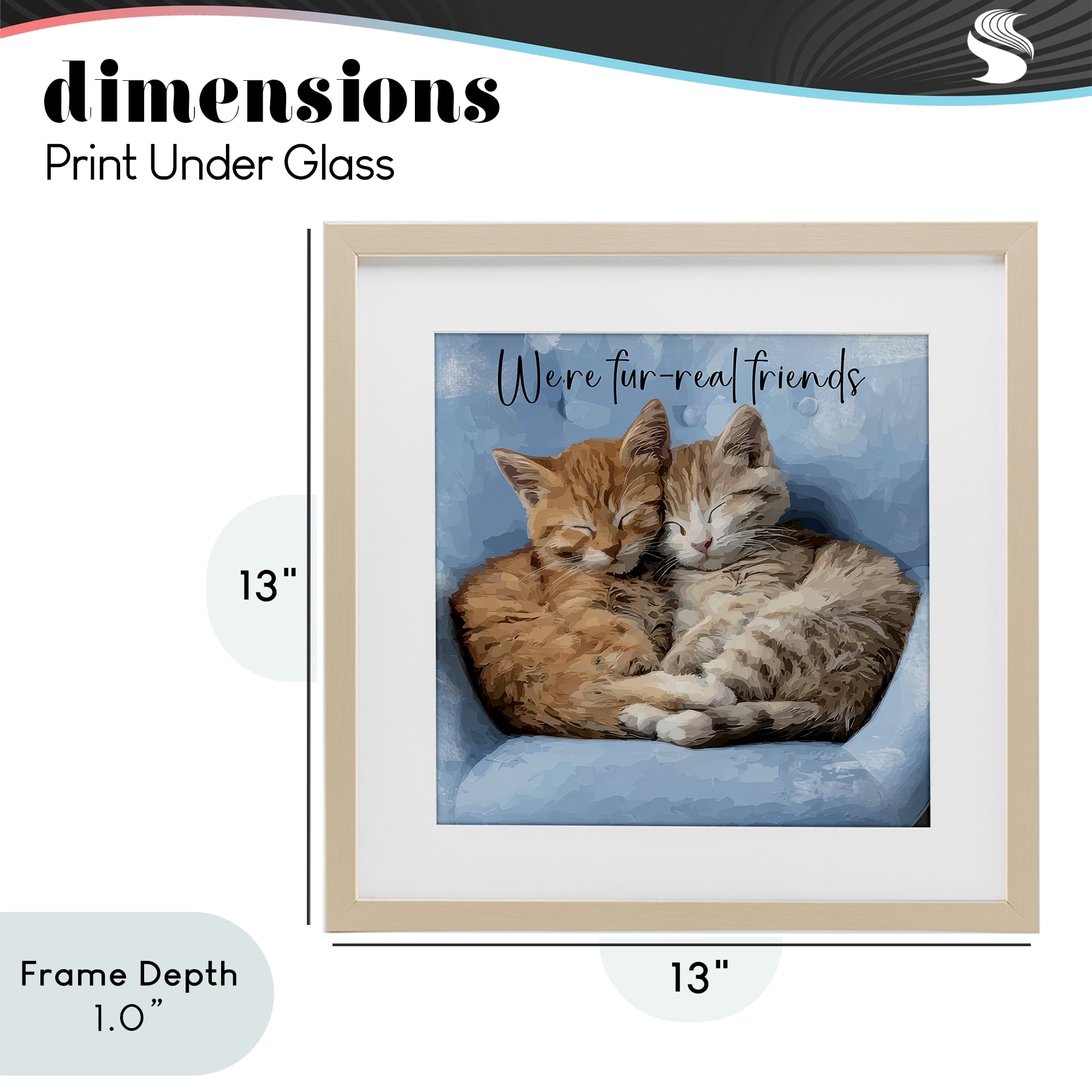 Stupell Industries We're Fur-Real Friends Birch Framed Print Under Glass, design by Kim Curinga