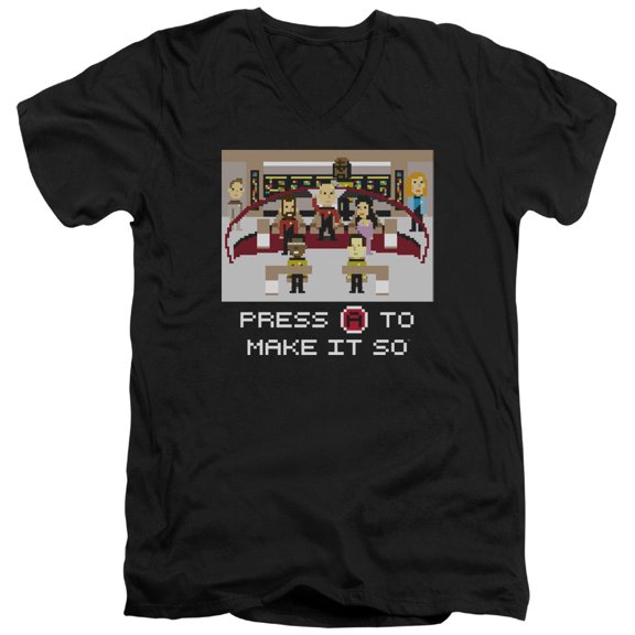 Star Trek - Make It So Pixel - Slim Fit V Neck Shirt - Medium