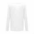 thumbnail image 4 of Women'S Long Sleeve Boat Neck Off Shoulder Blouse Tops White M, 4 of 5