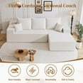 thumbnail image 2 of LLappuil 108" Sectional Sofa, Modular Sectional Couch with Left Chaise, Deep Seat Corduroy Cloud Sofa for Living Room White, 2 of 8