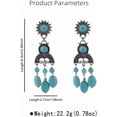 thumbnail image 6 of Boho Turquoise Chandelier Drop Earrings for Women Vintage Long Blue Birthstone Crystal Tassel Charms Statement Dangle Earring Lightweight Bohemian Ethnic Holiday Anniversary Jewelry, 6 of 11