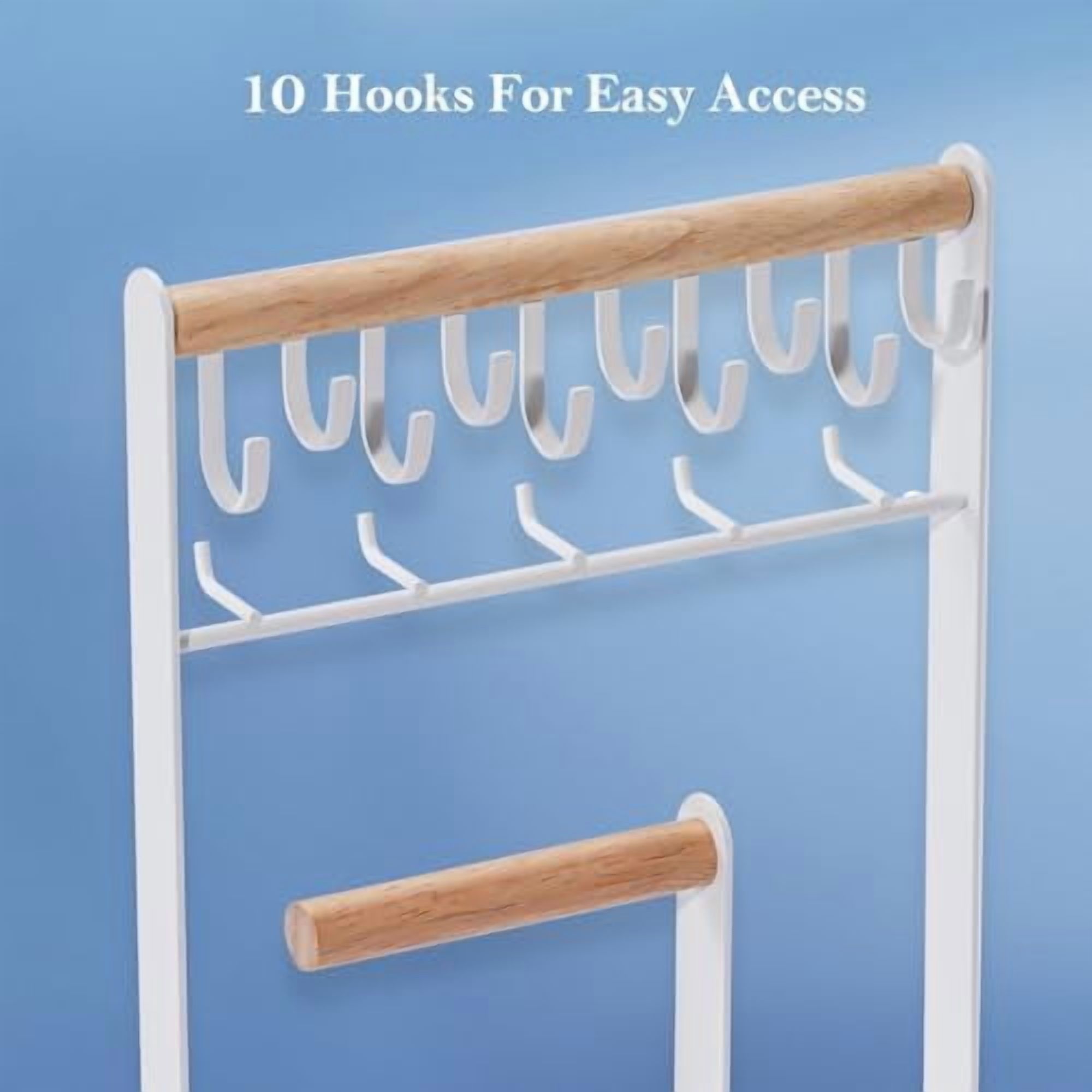 Jewelry Organizer Jewelry Stand Jewelry Holder Organizer, 4-Tier Necklace Organizer with Ring Tray, Large Aesthetic Jewelry Tower Storage Rack Tree for Bracelets Earrings Rings -Large, White