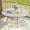 Cream, variant on Vicllax Outdoor Patio Dining Table Dia.41" Slatted Tabletop Metal Frame with Umbrella Hole, Black