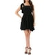 thumbnail image 2 of Vestido mini casual de tirantes espagueti para mujer con hombros atados, smock, XS, negro, 2 of 6