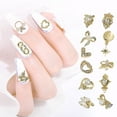 thumbnail image 3 of Pink Season 10Pcs Nail Ornament Shining Easy Paste Three-dimensional DIY Sparkling Planet Pendant Carrot Ring Bow Nail Charm Nail Salon Supply, 3 of 8
