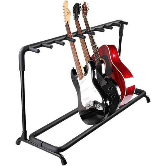 Guitar Rack 9 Slot Multi Guitar Stand Nine Display Floor Stand Safe Storage Foldable Portable for Electric Acoustic Flying V Guitars - GRack 9N1 OVAL