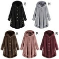 thumbnail image 2 of Promotion!Women Fleece Hoodie Sweatshirt Pullover Jacket Coat Plush Hooded Coat Long Sleeve Fuzzy Fleece Overcoat, 2 of 9