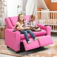 Kids Recliner Chair,Double Kids Sofa Chair w/Cup Holder PU Leather