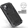thumbnail image 2 of SaniMore for iPhone 14 Plus 6.7" 2022 Tri-layer Case with Wireless Charging Tempered Glass Screen Protector Hidden Bracket Drop Resistant Heavy Duty Protective Case for iPhone 14 Plus,  Black, 2 of 8